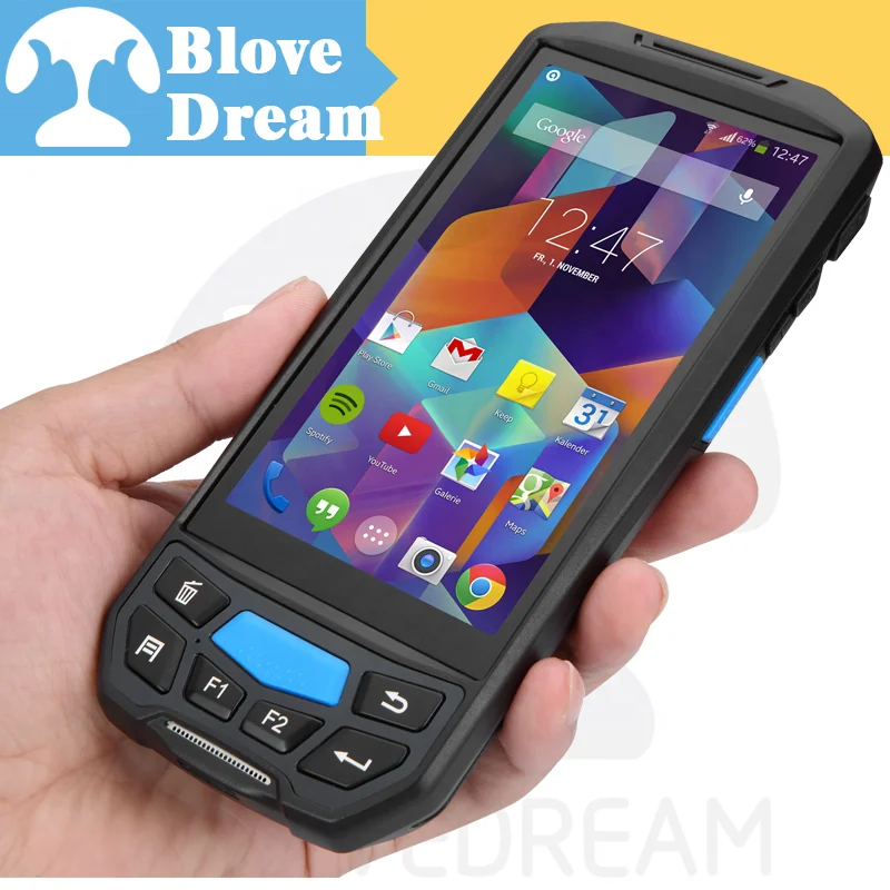 Lecom factory батарея android мобильный сканер штрих-кода 1d лазерный сканер штрих-кода wifi термопринтер Ручной терминал КПК