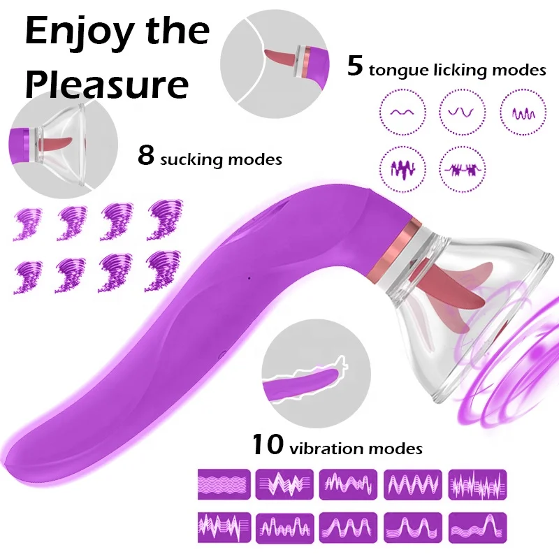 10 Modes Tongue Licking Clitoris Stimulator Nipple Sucking Vibrator Pussy Dildo Sex Toys for Woman Masturbator Massager Machine