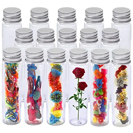 Plastic Test Tubes with Caps (50ml) 1.1x4.30 Inches/28x108 mm Gumball Tubes as Storage Containers for Candy, Beads, Po