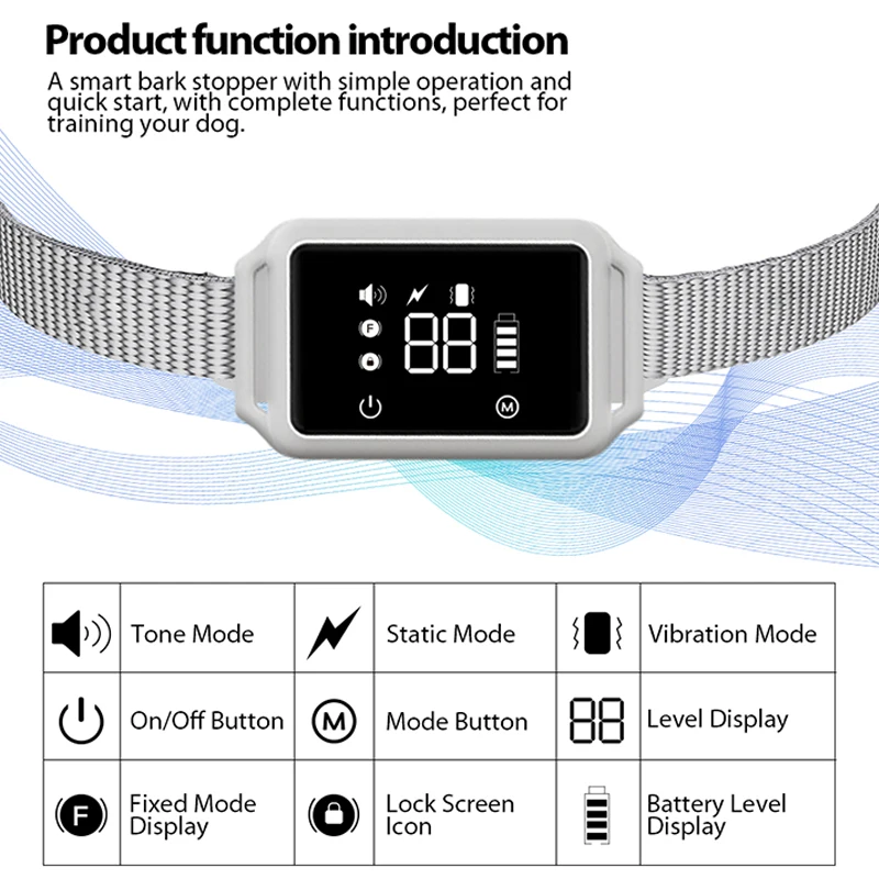 2021 прекратите лай устройство управление собакой антилай ошейник без ударов антилай ошейник для собак товары для дрессировки домашних животных экологически чистые Товары в наличии