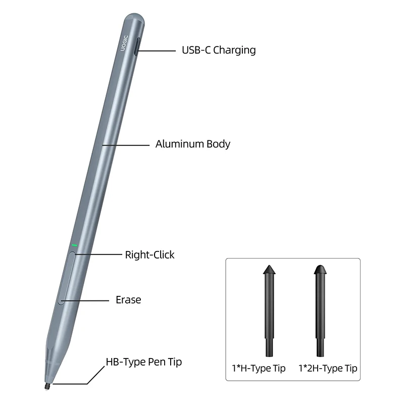 Tilt Function MPP2.0 4096 Level Pressure Magnetic Active Touch Screen Stylus Pen with Palm Rejection for Microsoft Surface