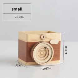 New European small camera shape pen holder creative household storage box desktop debris student stationery wooden organizer box