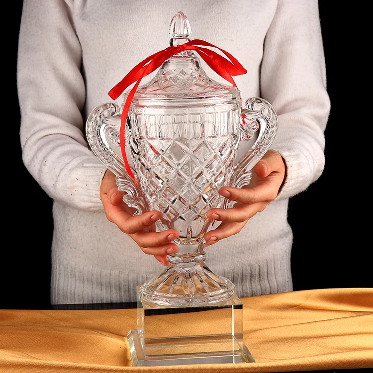 2023 Unique Design Crystal Sport Cheap Trophy Sport Star Glass Crystal Bowl Trophy