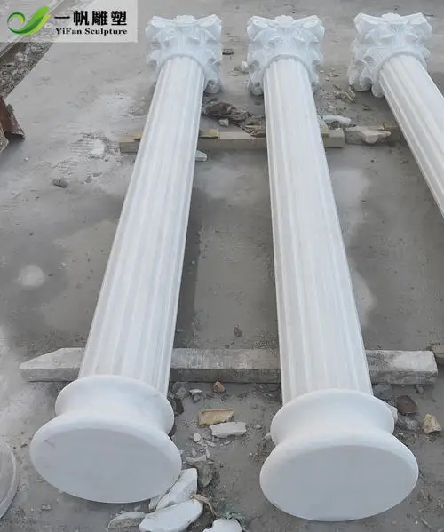 Shengye stone carved Roman pillar European style column villa living room exhibition hall background wall decoration