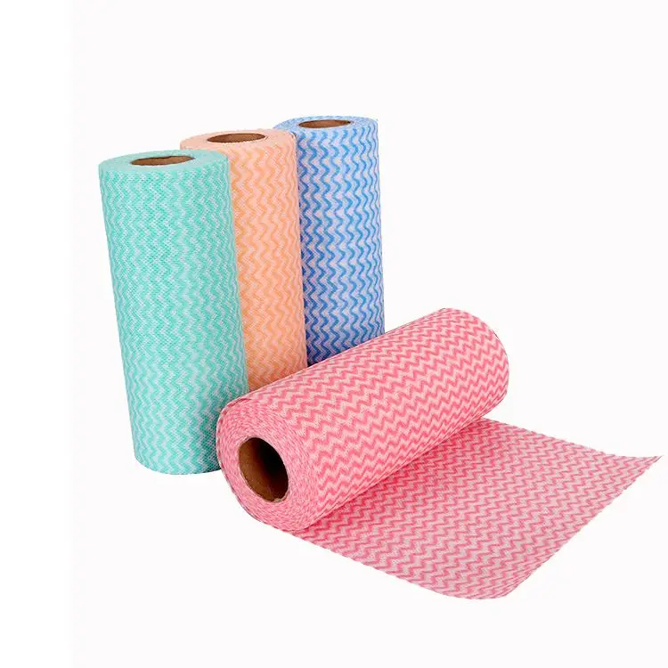 Biodegradable fabrics wiping cloth non-woven material handy cleaning towels roll for cleaning
