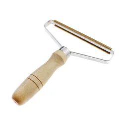 Mini Portable Reusable Fur Lint Remover Clothes Fuzz Fabric Hairball Quick Brush Tool Wooden Bamboo Handle Lint Roller for Cloth