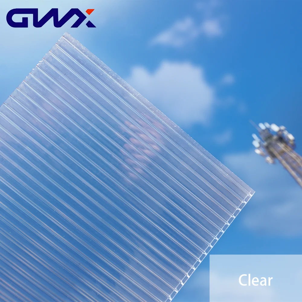 Polycarbonate Polytunnel Double Wall Corrugated Sheets Polycarbonate Sheet Multilayer 30mm Roof Proofing