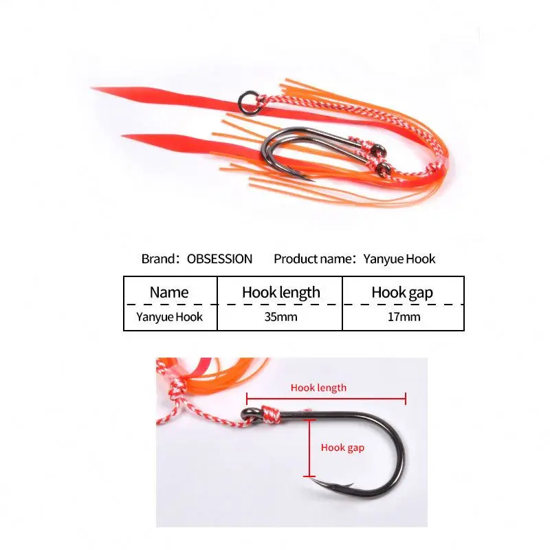 Free Samples Wholesale High Carbon Iron Hook Silicone Wire Buzz Bait BKK Double Hook For Sea Fishing