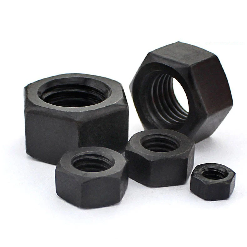  DIN934 высококачественные шестигранные гайки 45 # из углеродистой стали высокопрочная гайка черного