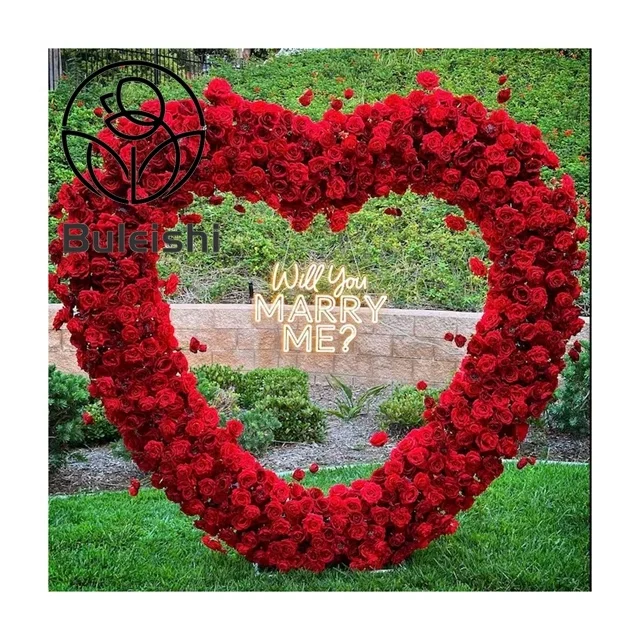 Square heart shape horn Flower arch Floral wedding arch wedding entrance arch with flowers