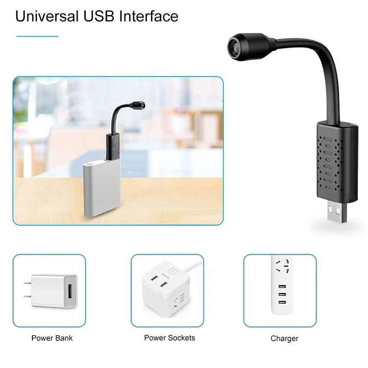 Mini WiFi Camera USB Interface  Camera HD 1080P IP 360 Degree Adjustable Two way voice Video Record Camera Support Hidden TF/SD