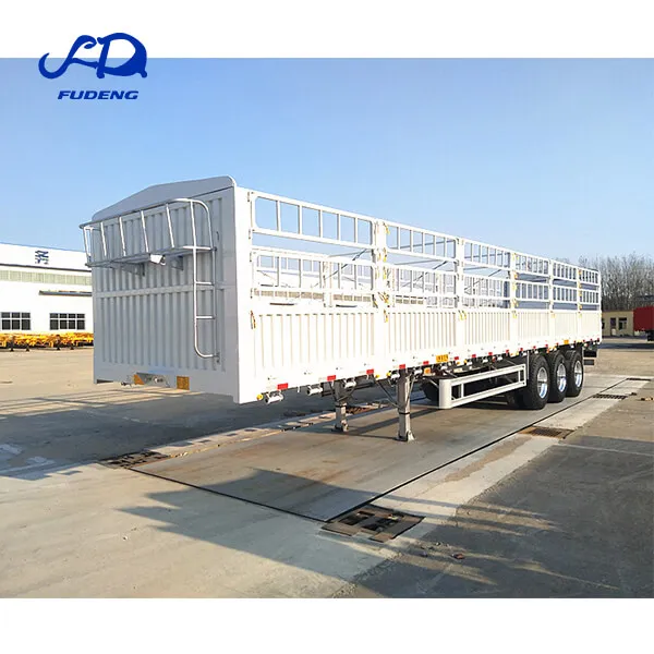 2 3 4 axles fence trailer 40ft 50 tons 60 cattle livestock cargo semi truck for