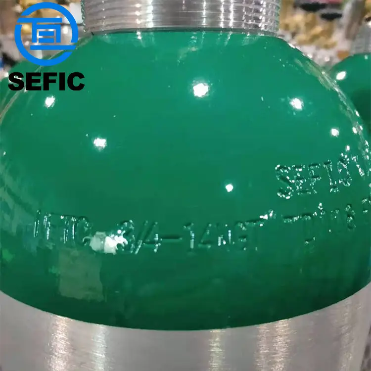 1L 2L 3L 4L 5L 6L 7L 8L 9L 10L 15L 18L ISO7866 Aluminum Medical Gas Tank Oxygen Cylinder TPED/PED
