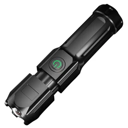 Pocket Zoom Rechargeable LED Flashlight USB Battery Power Super Bright Waterproof Flashlight Outdoor Hiking Camping Flashlight