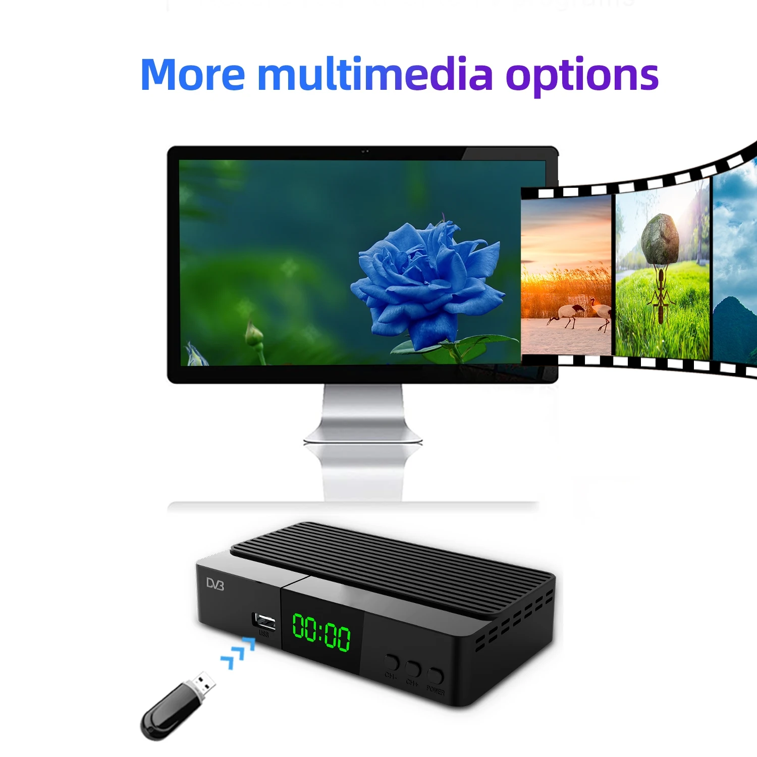 OEM Europe Italy Poland reseller dvb-t full hd H265 lan wifi TikTok DVB-T2 decoder converter box digital tv tuner