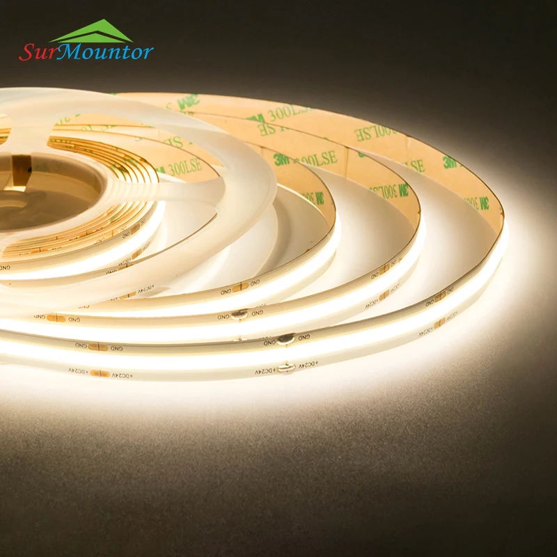 528 чипы 10 Вт/м tiras led метро гибкая светодиодная лента 24V 4000K Эль падрун de luces Тира свет COB светодиодные