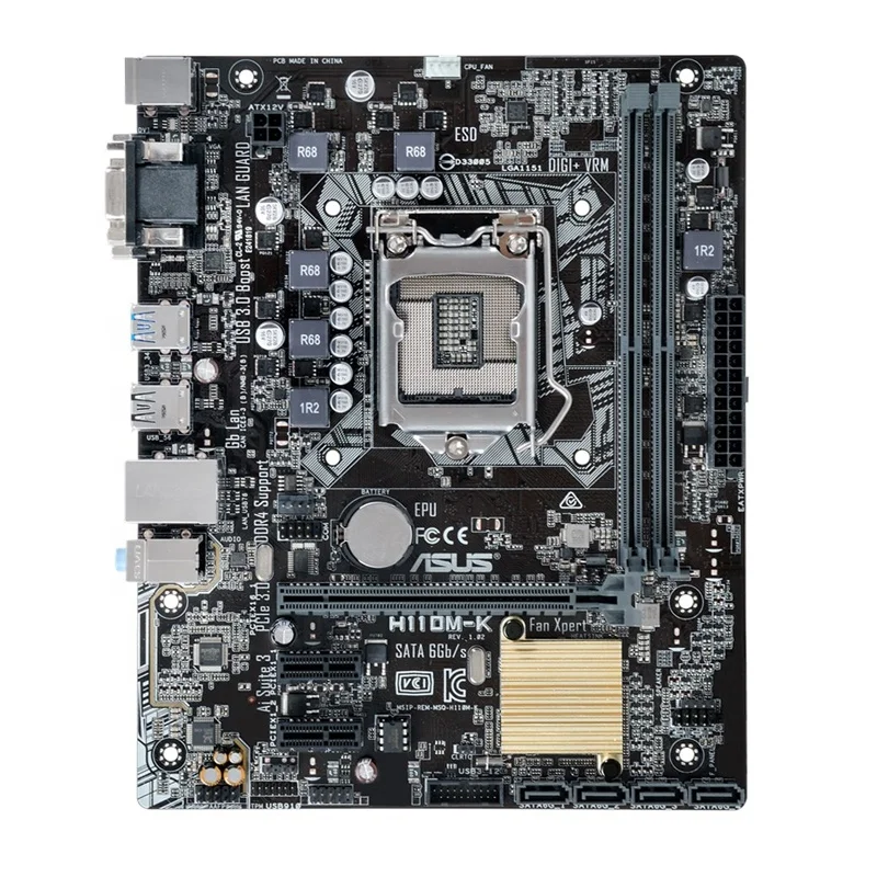 H110M-K FOR ASUS 2xDDR4 DIMM Intel H110 Micro ATX form factor Motherboard