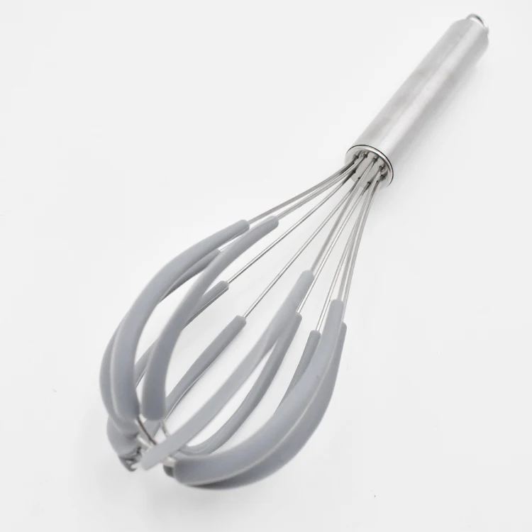 Ручной венчик для яиц из нержавеющей стали с силиконовым скребком ручной взбивания инструменты кухонные аксессуары