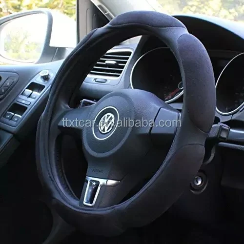 Universal Car Accessories Soft Suede Memory Foam + Anti Slip Leather Car Steering Wheel Cover