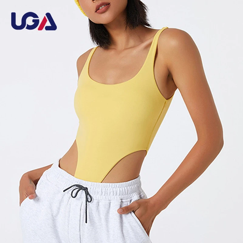 Custom Trendy Skin Tight Sleeveless Bodysuit Streetwear Work Out Set Women Multi Colors Workout One Piece U Neck Yoga Jumpsuit