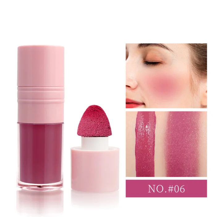 6 Colors Natural Long-lasting Makeup Cream Blush Waterproof Vegan Smooth Cheek Tint Liquid Blush