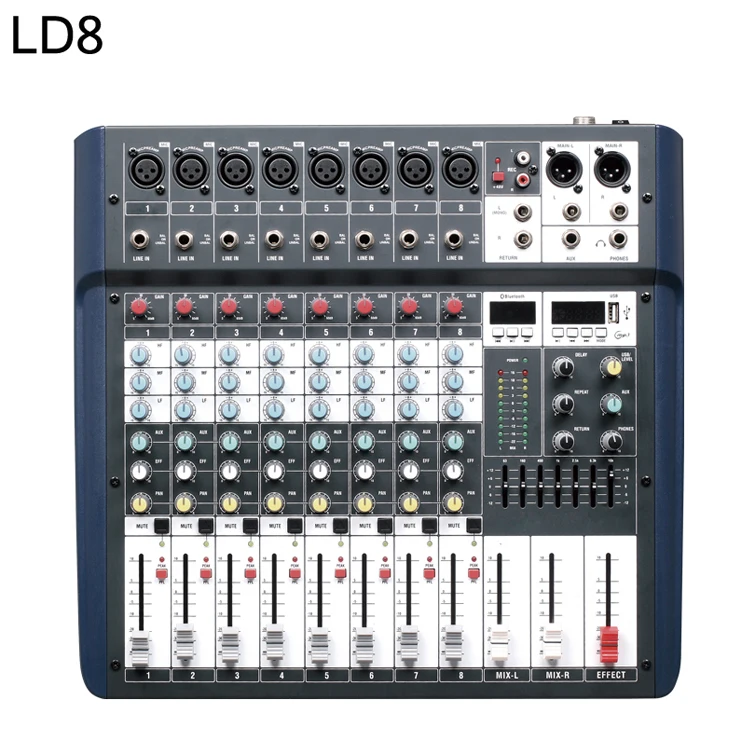 Профессиональный 8CH звукомикшер soudn системы 8 каналов микшерный пульт