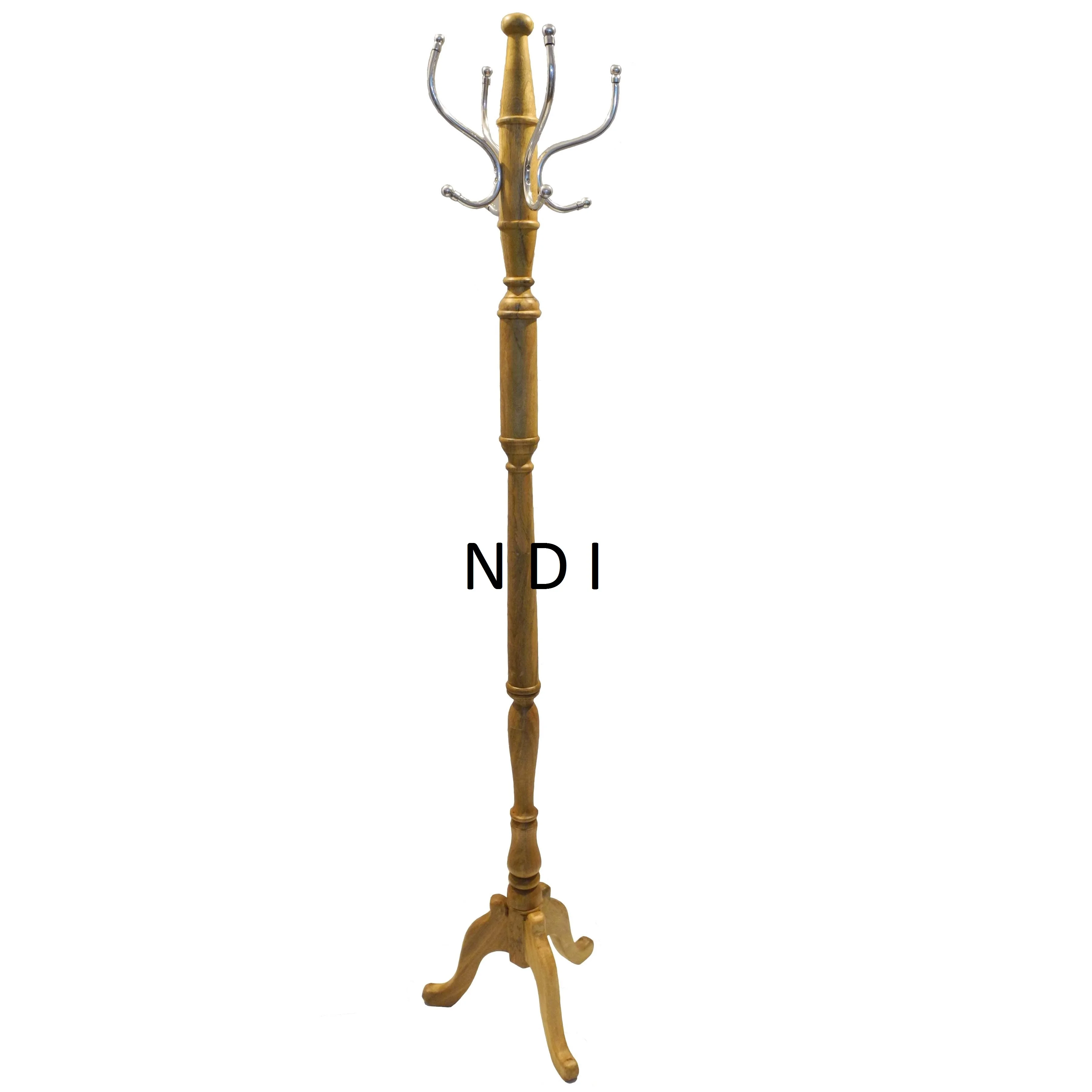 Tall Size Unique Design Custom Shape Decorative Clothes Hanger Stand Strong Quality Wooden Coat Hanging Stand