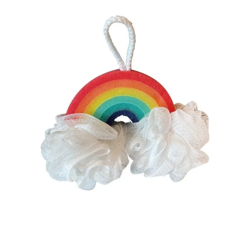 Rainbow Loofah Mesh Bath Flower Luxury Cartoon Loofah Rubbing Bath Towel Bubble Net Shower Flower Wholesale