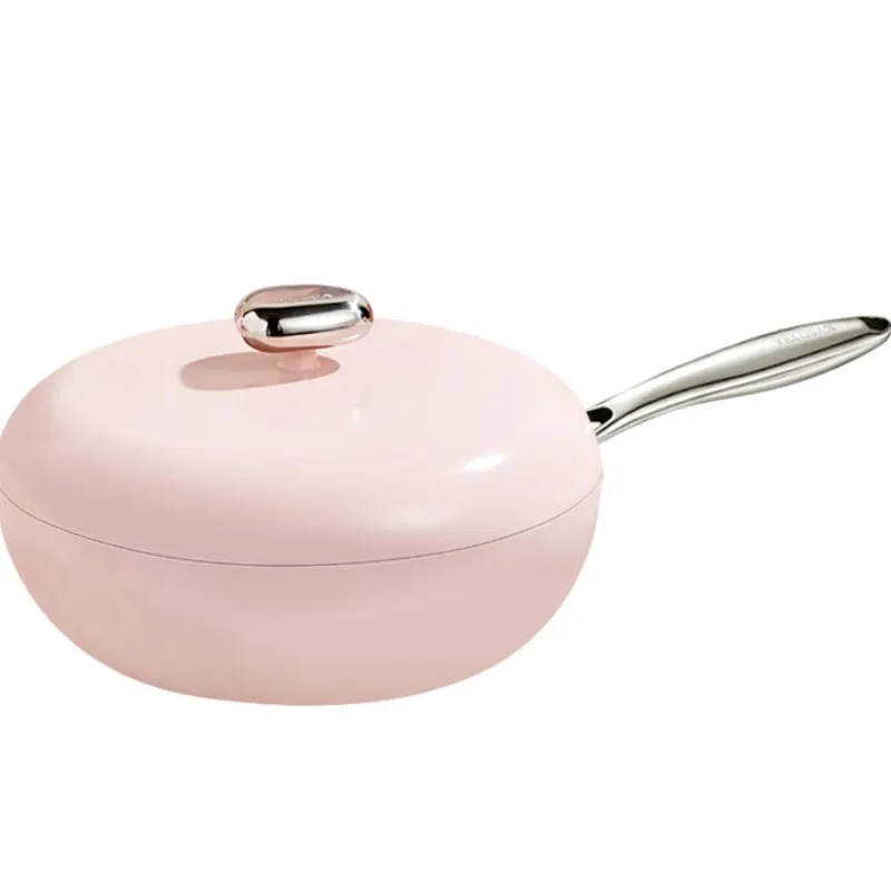 Factory source non stick aluminium alloy cookware set with attractive color cover lid wok pan
