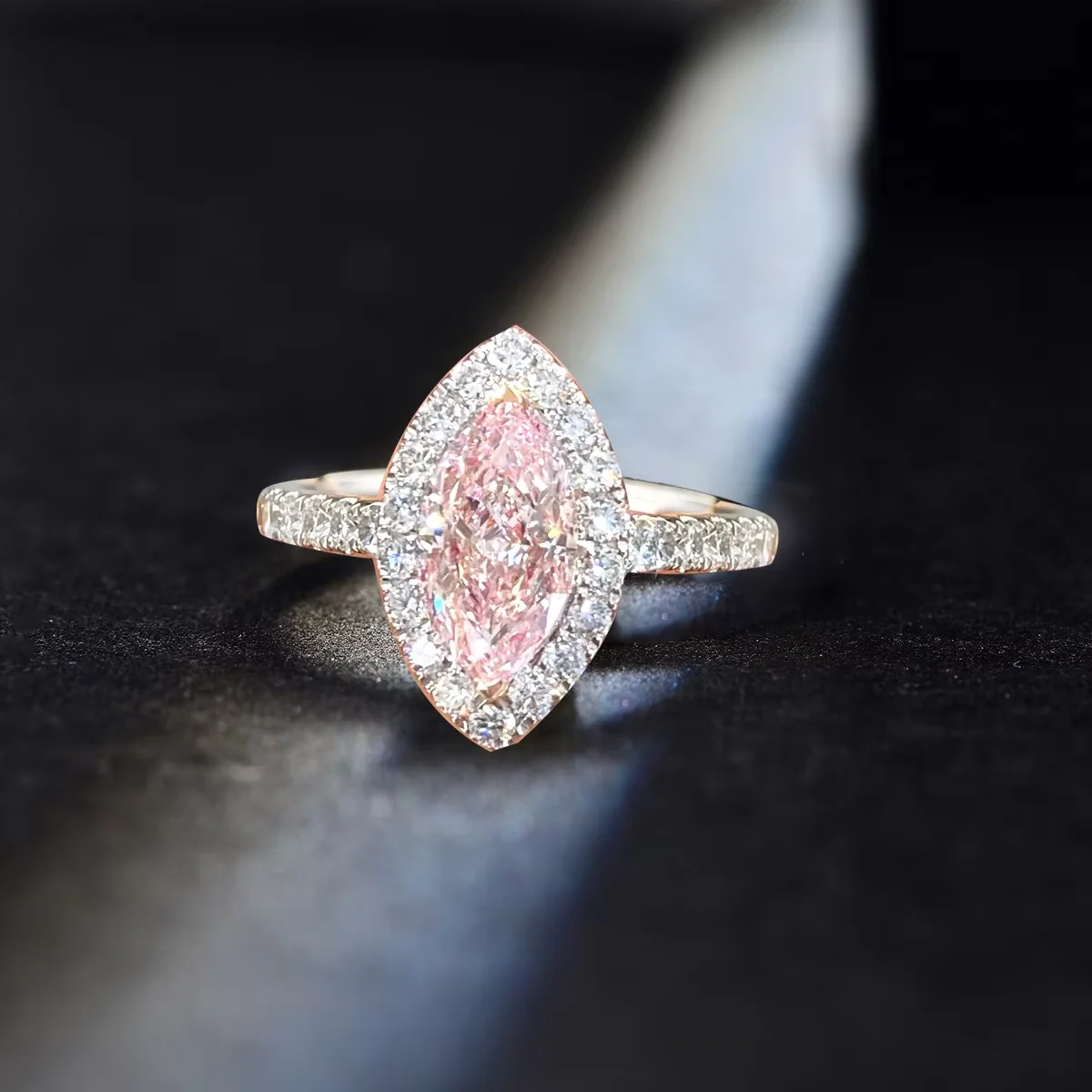 Lab Grown Diamond, Fancy Light Pink, Marquise Cut Diamond, diamond engagement ring,VS1,Classic