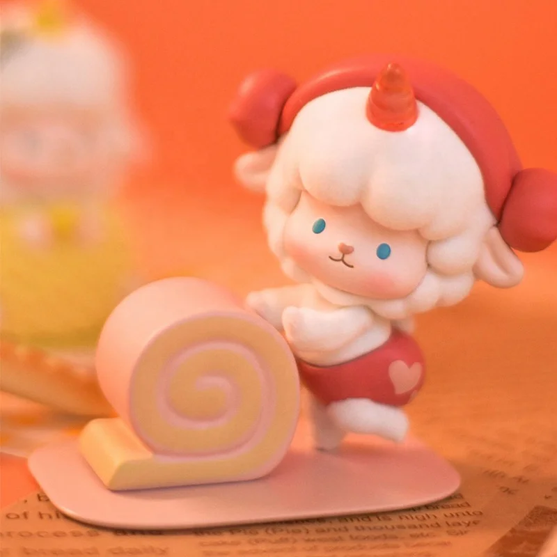 Hot selling items cute collection ornaments Curly sheep mystery box mini characters gourmet street blind box toys figures