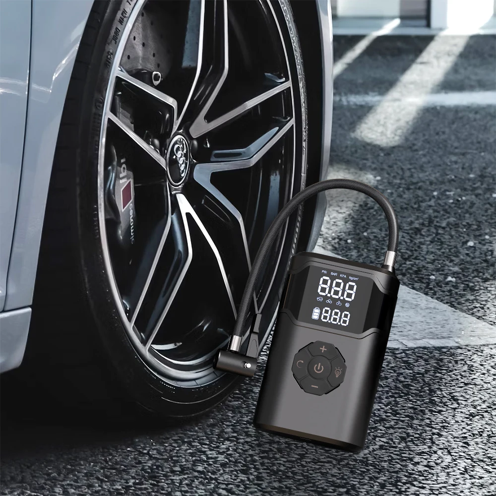 150PSI Портативный цифровой дисплей 6000 мАч Аккумулятор Электрический насос для накачки шин компрессор воздушный насос