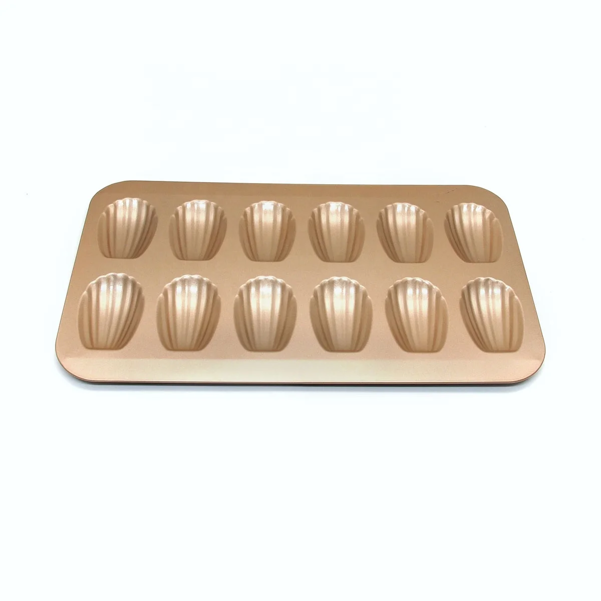Heat resistant baking tray non-stick coating shell cake mold 12 golden Madeleine mold biscuit dessert mold