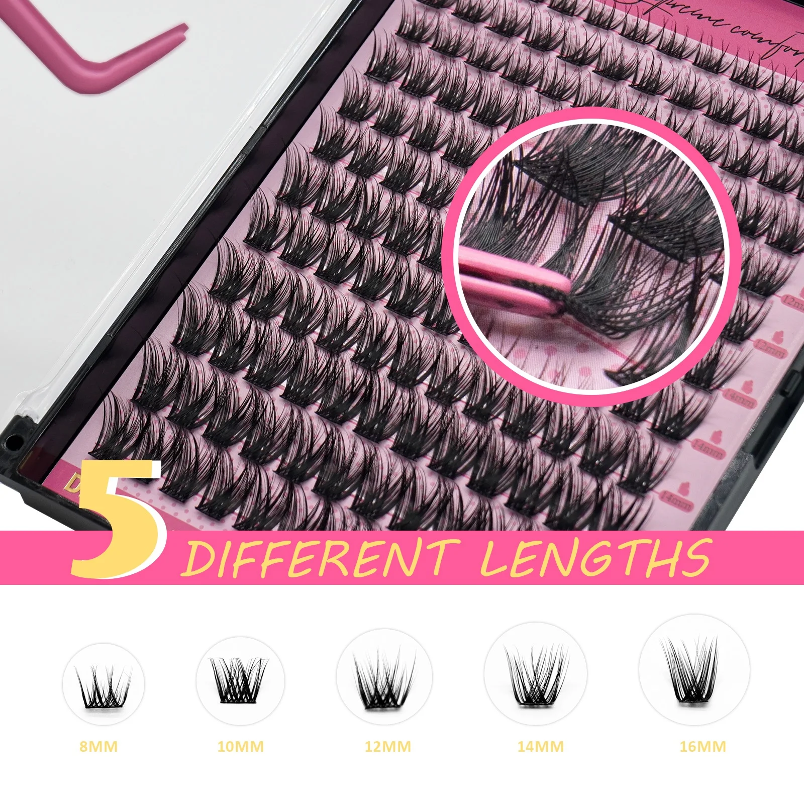 Mix 8-16mm D Curl Lash Clusters Diy Lash Extensions Private Label Individual Lashes Clusters Eyelash Extension