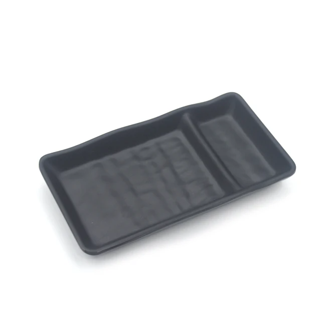 HY Tableware Sauce Dish Melamine square Plate Black Price Stone Sushi