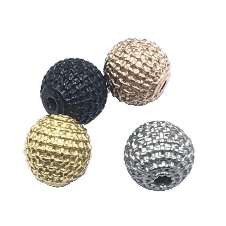 8mm round ball plated 18k gold stainless steel Metal spacer beads