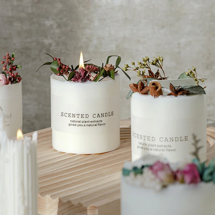 
Delicate candle accessories glass pillar holder wooden candle stand tray for scented soy candles jar for wedding decor 