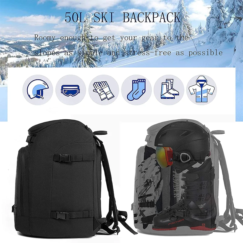 Hot Selling Ski Boot Bag Travel Backpack 50L Large Capacity for Helmet
