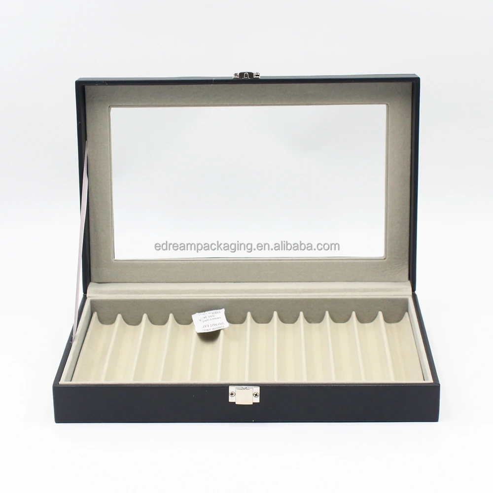2021 New design hot sale leather pen case with 12 slots for fountain pen display box