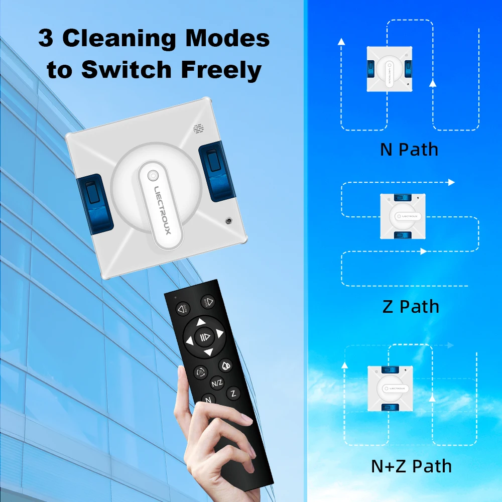 Liectroux YW509 Window Robot Vacuum Cleaner double Water Spray laser Sensor Anti-fall smart Glass Wet Mop home Floor windows