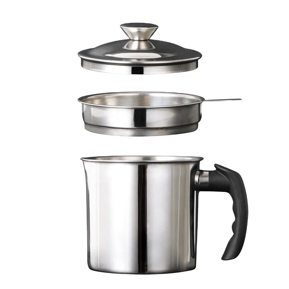 Top Selling Oil Cup Stainless Steel Cooking Grease Keeper Separator Storage Oil Can for Kitchen
