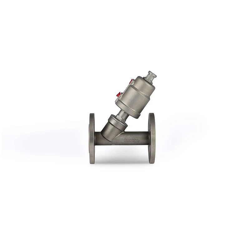 Flanged stainless steel angle seat dn15 - dn100 free state pneumatic valve for steam liquid oil