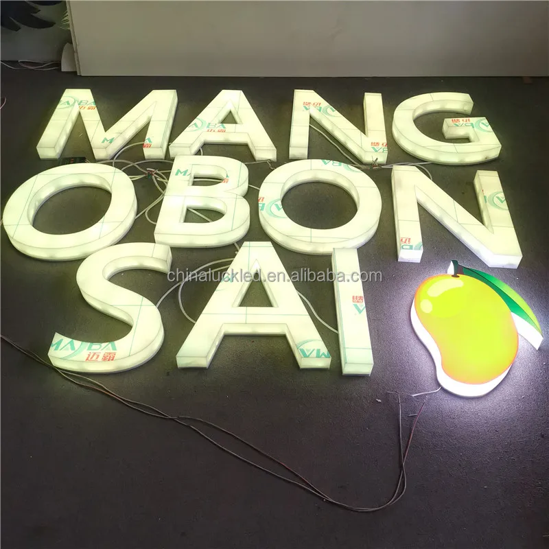 Custom Outdoor Business Wall logo RGB Full Lighting Led Sign