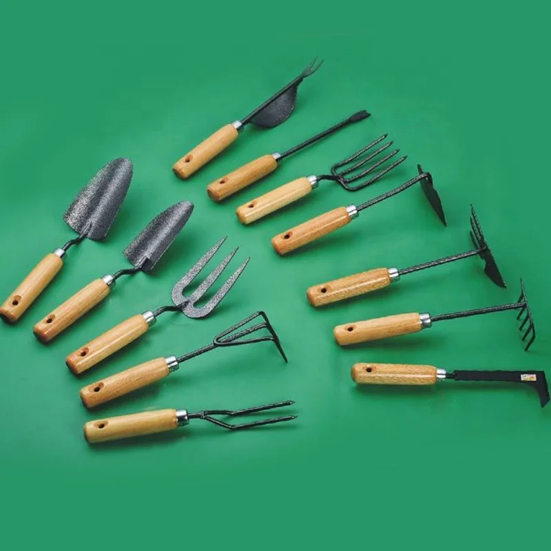 Набор ручных садовых инструментов комплект из 12 предметов нержавеющей стали с деревянной ручкой лопатка вилка грабли машина для выполнения