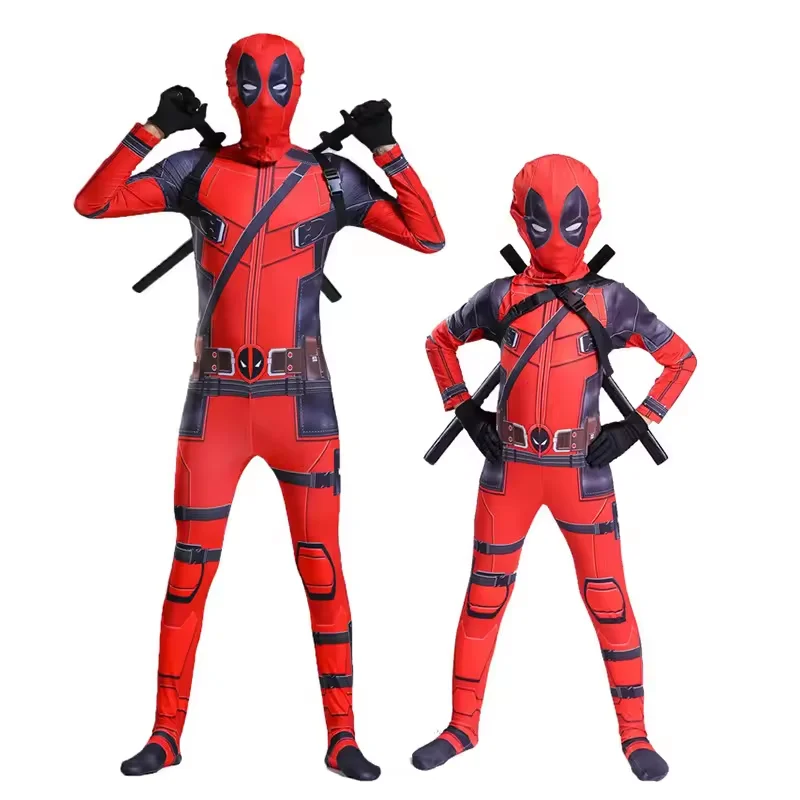 Boys Movie Stage Performance Cosplay Dead Pool Tights  Halloween Death Costume Kids Children Unisex Tv Movie Costumes