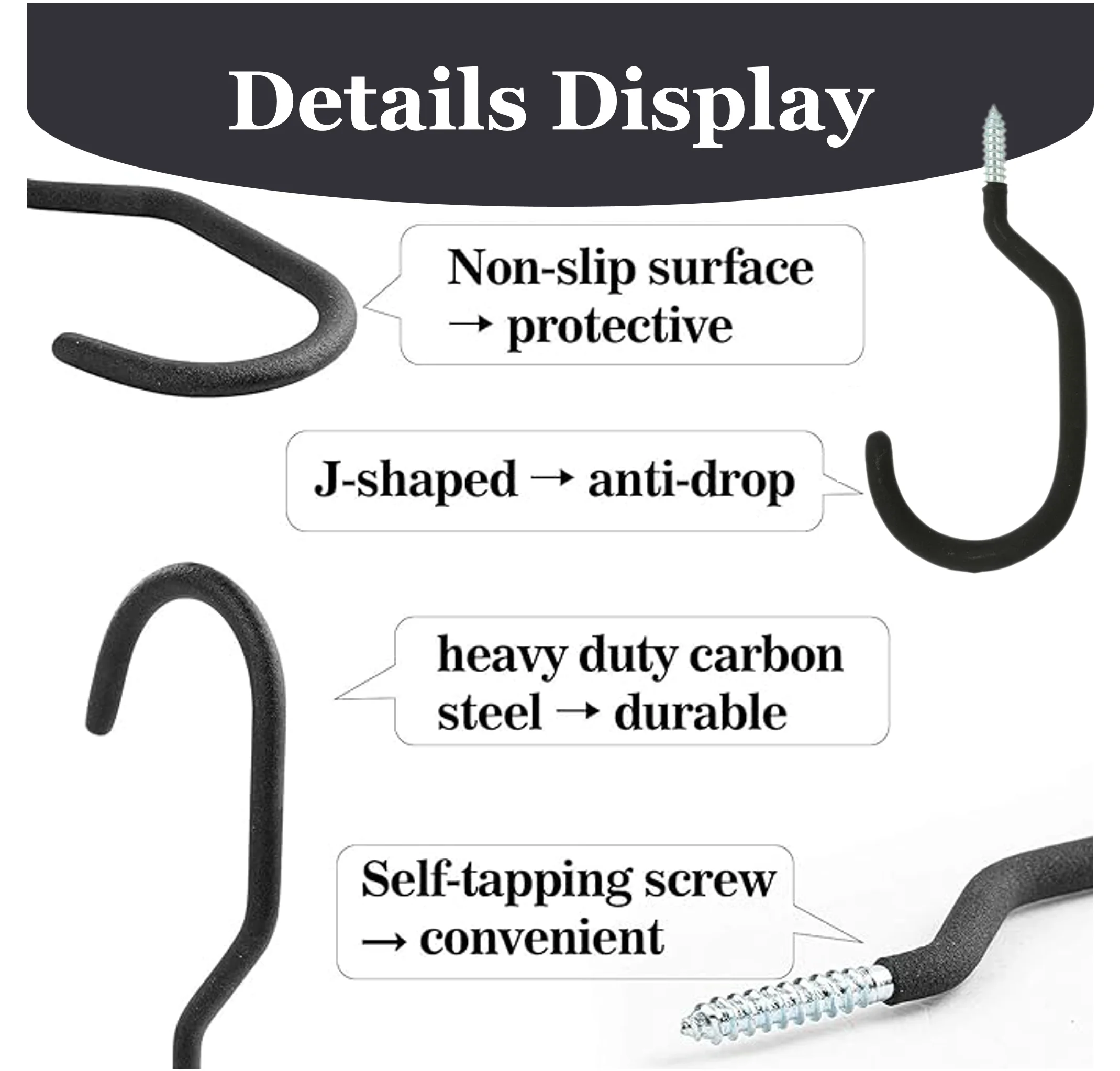 Factory Direct Metal Heavy Duty Bicycle Hanging Hook Garage Storage Hook