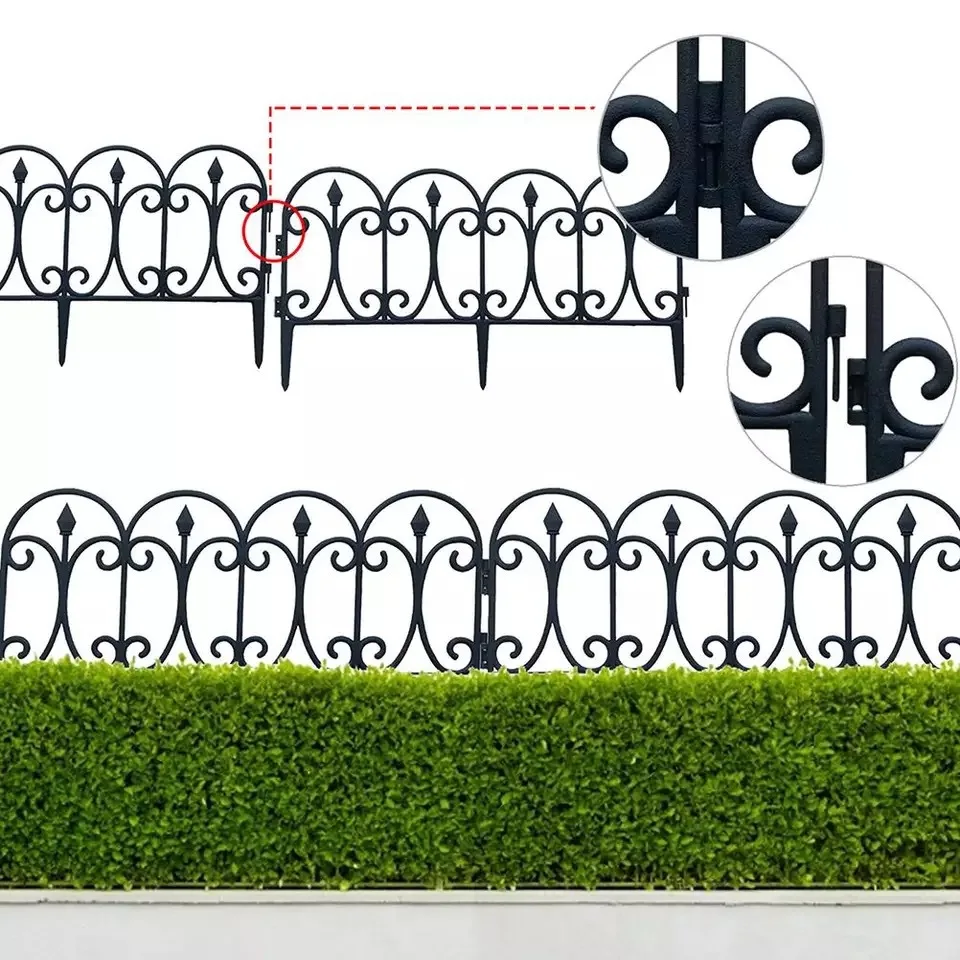 Grass Lawn Flowerbeds Picket Edgings Mini Decorative Garden Fence White Plant Border Plastic Garden Fence