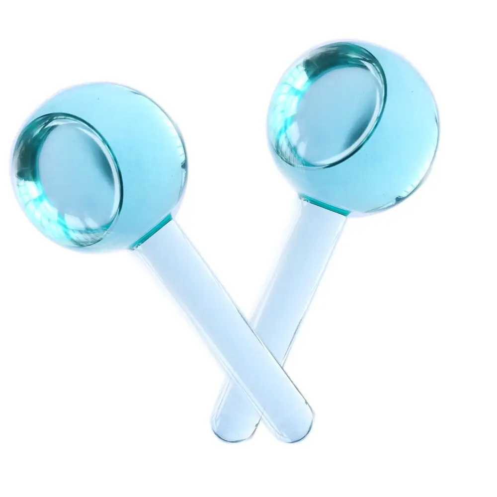 Non break strong glass cold facial balls beauty face ice globes glass balls facial ice globes