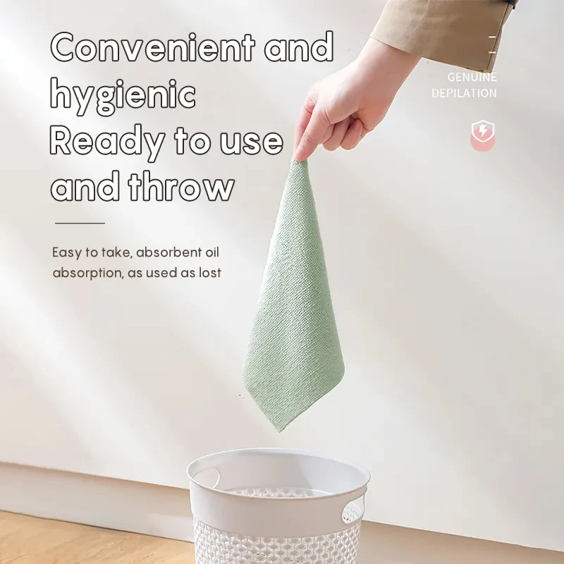 Strong Absorption Quick Dry Microfiber Cleaning Cloths Disposable Cleaning Rags Reusable Lint Free Towel with Dispenser Box