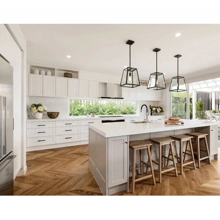 Ready Made Full Set Solid Wood Cabinet Furniture American Shaker Modern Solid Wood Kitchen Cabinets Kitchen Furniture